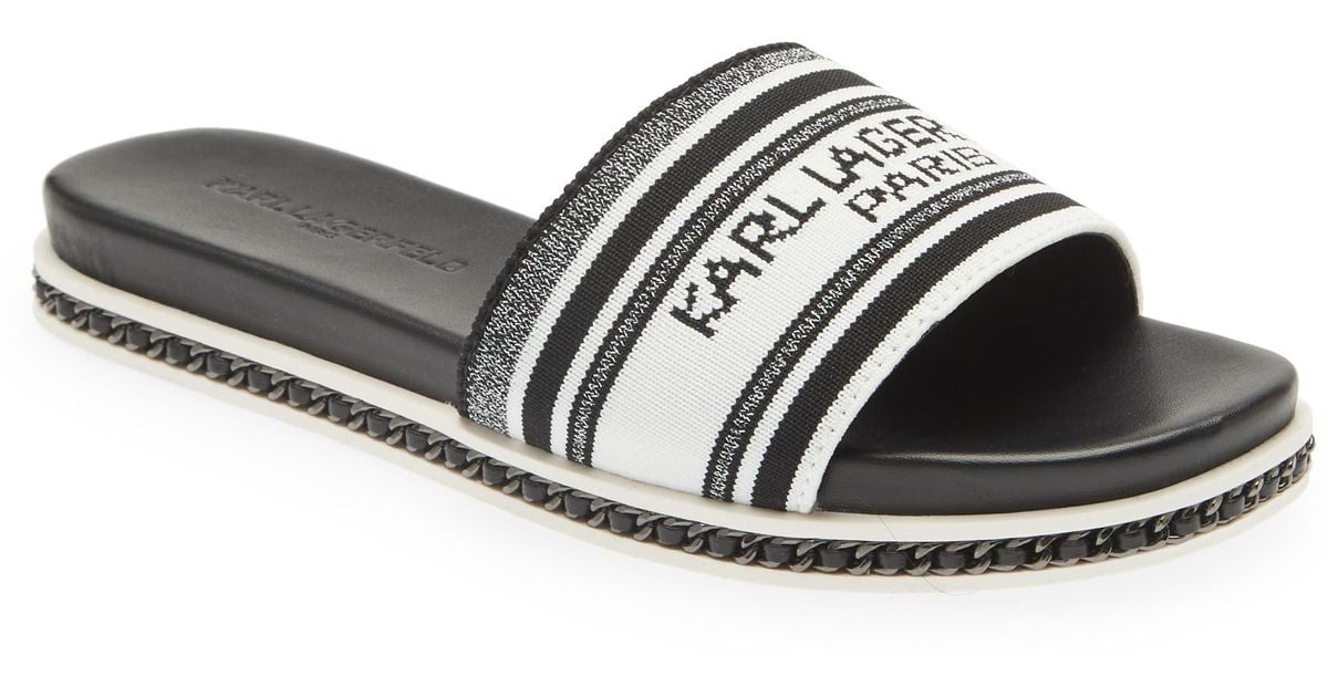 Karl Lagerfeld Blix Slide Sandal in White Lyst