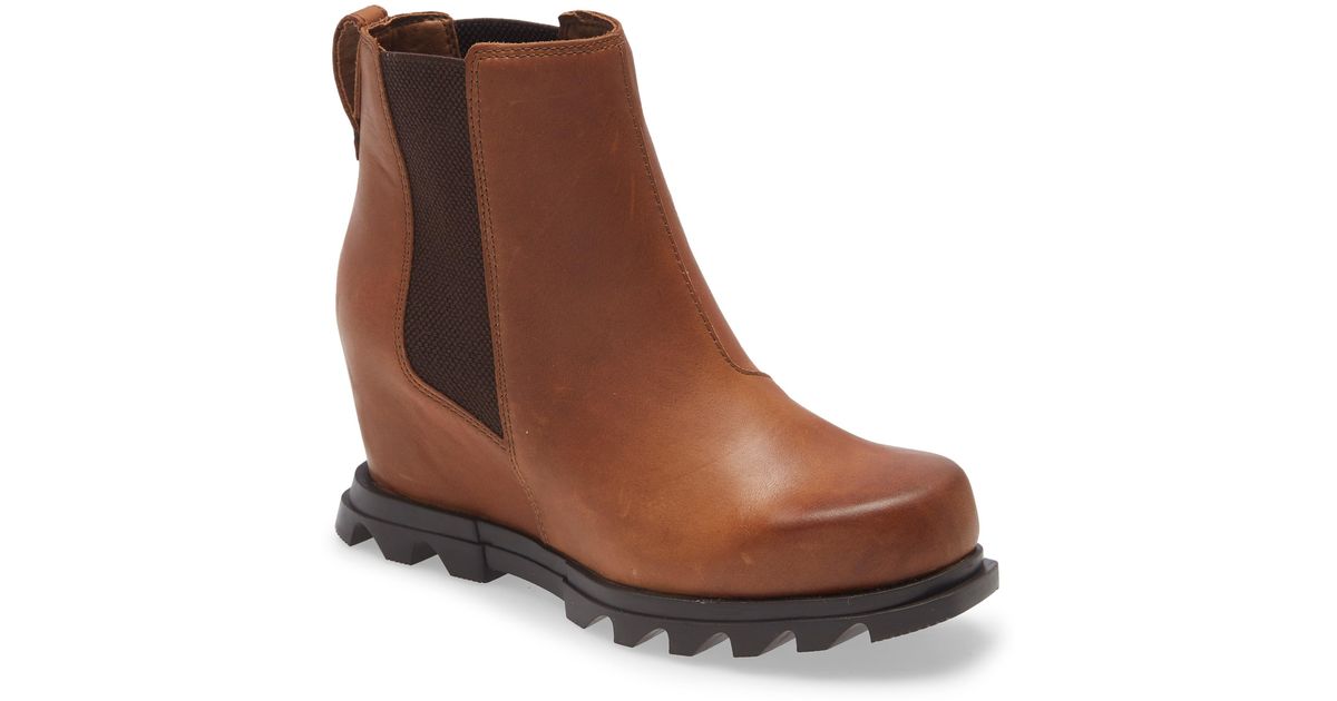 Sorel Joan Of Arctic Iii Waterproof Wedge Chelsea Boot In Hazelnut