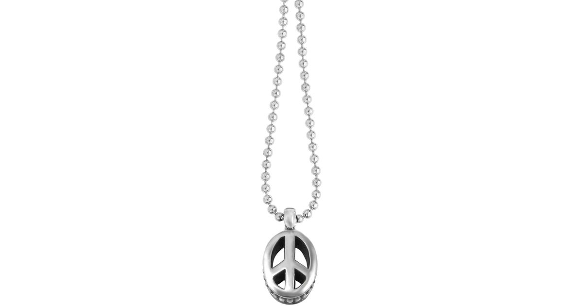 Lagos Sterling Silver Peace Sign Pendant Necklace in Metallic Lyst