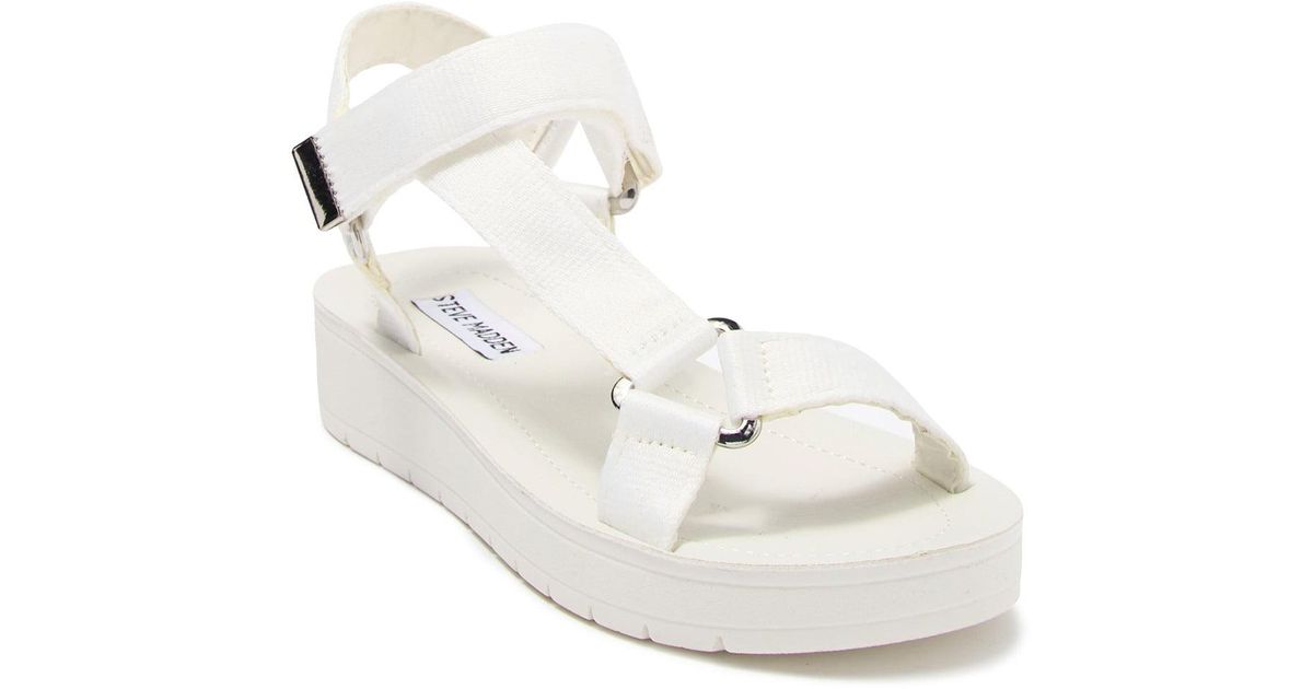 steve madden platform sandals white