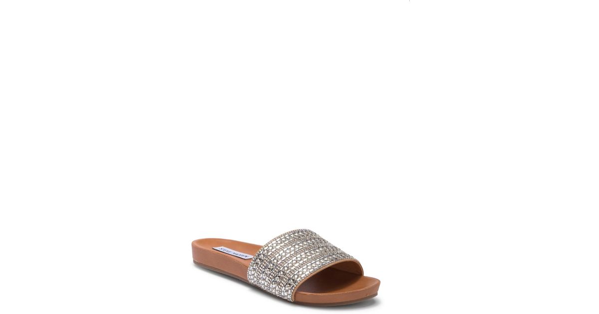 steve madden dazzle embellished slide sandal