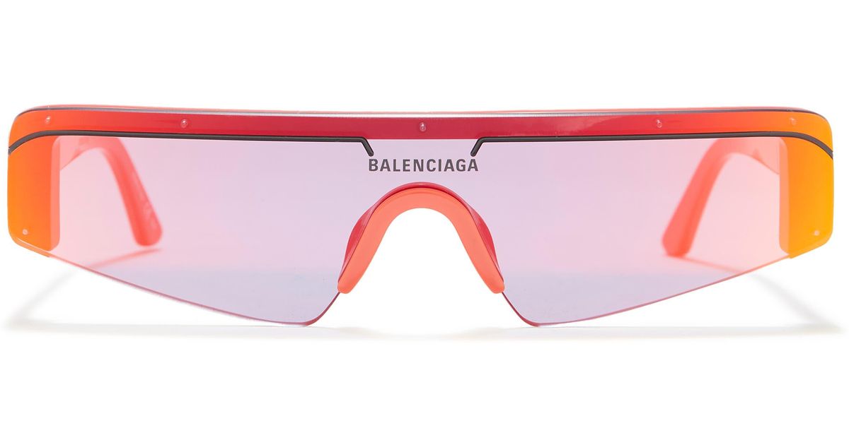 Balenciaga 99mm Shield Sunglasses In Red At Nordstrom Rack Lyst