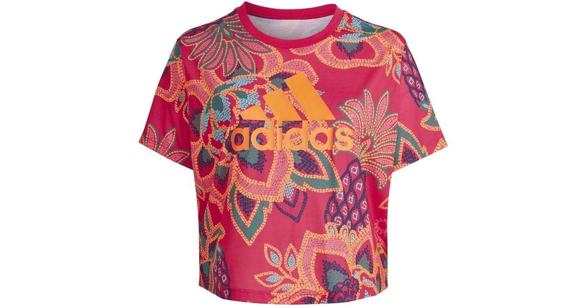 adidas Farm Rio Graphics Tshirt In Vivid Berry/signal Orange At Nordstrom Rack Lyst