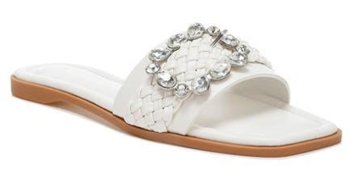 London Rag Slides LONDON RAG Hazbin Slide Sandal in White | Lyst