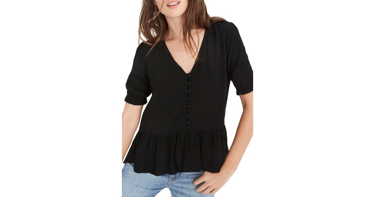 madewell courtyard ruffle hem top