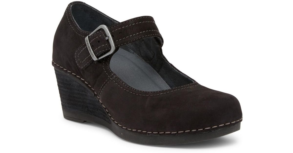 dansko sandra mary jane wedge black