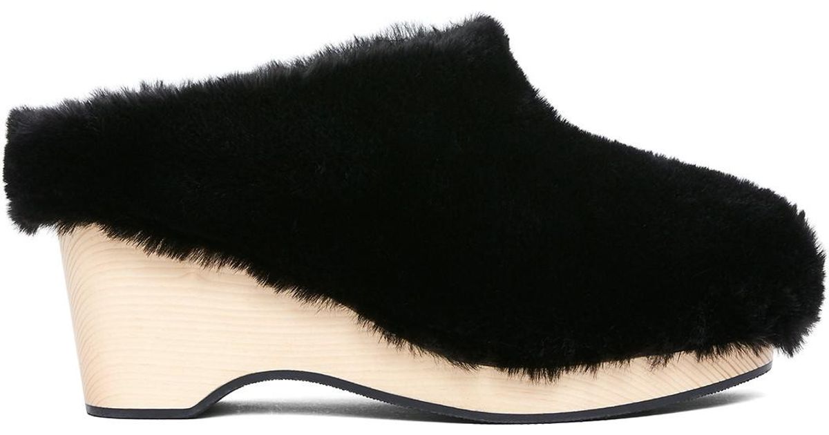 faux fur clogs