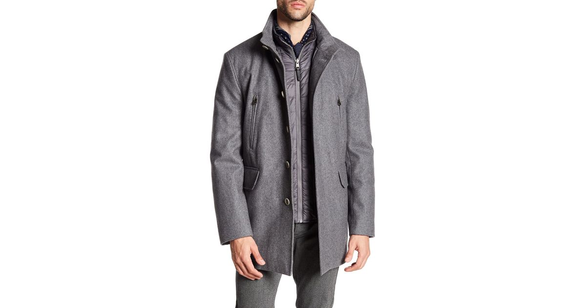 cole haan melton wool coat