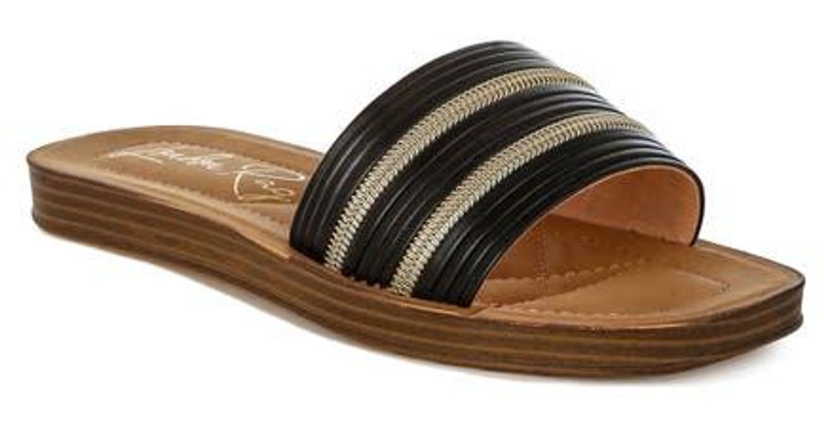 London Rag Slides LONDON RAG Zosaya Slide Sandal in Brown | Lyst