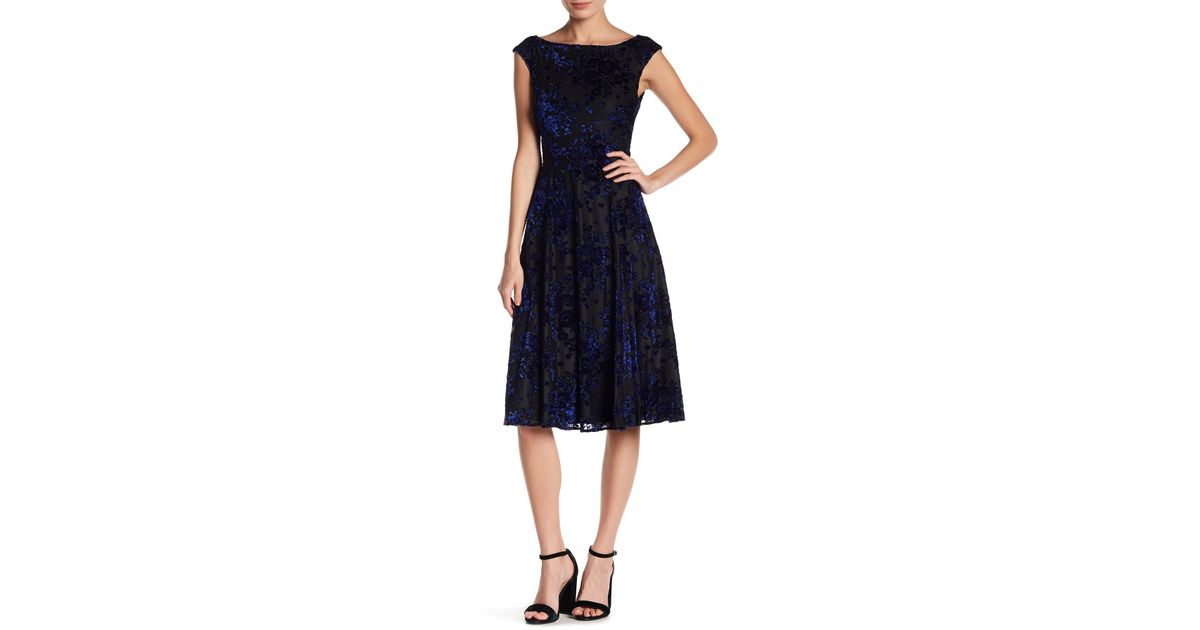 velvet tea length dress