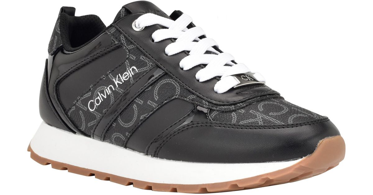 Calvin Klein Carlla Lace Up Sneaker in Black | Lyst