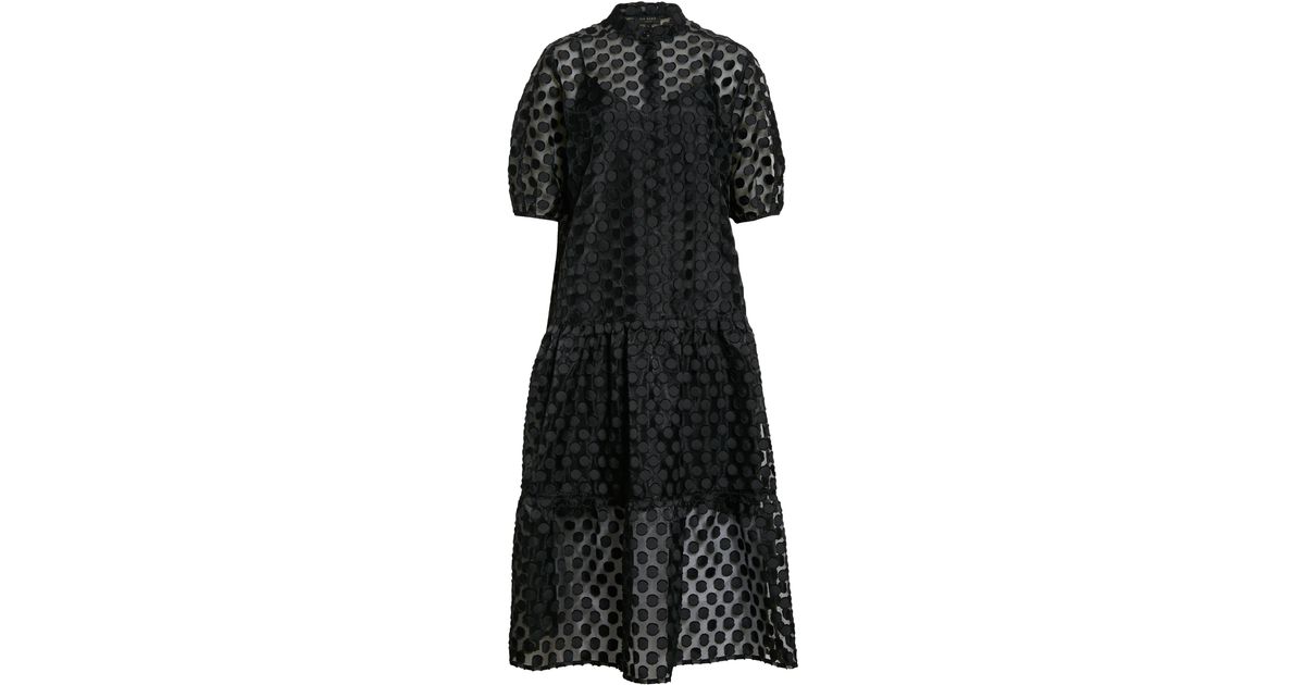 nelanie oversized shirt dress with puff sleeve