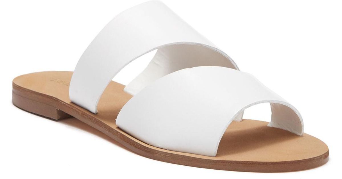 nine west em down leather slide sandal
