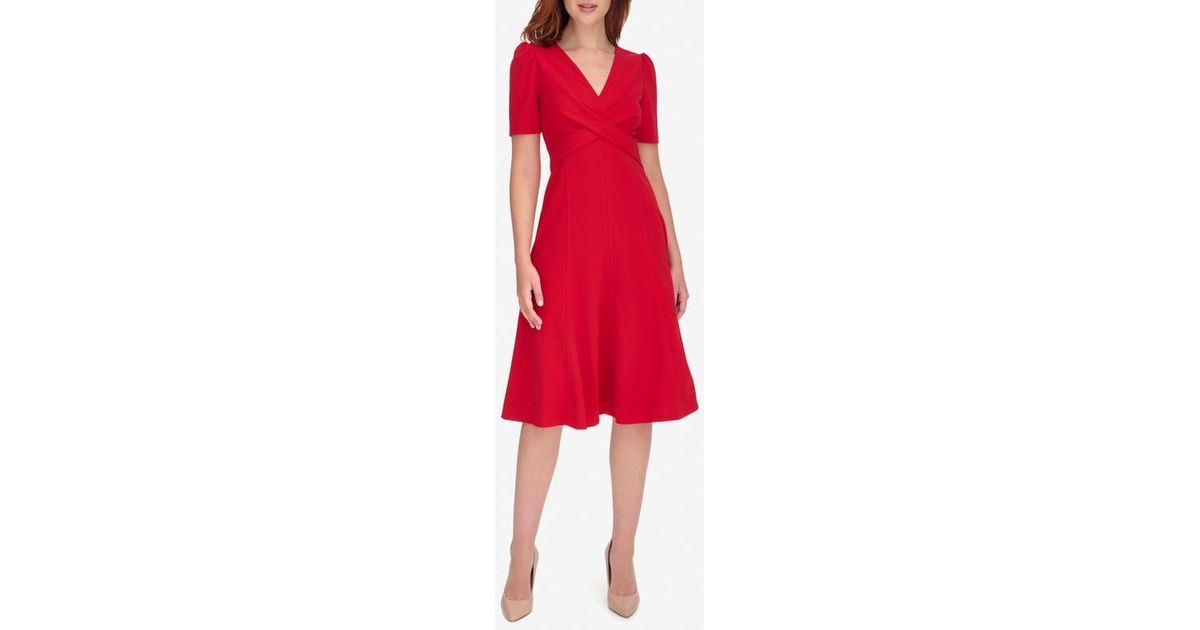 green emerald velvet dress Tommy Hilfiger Women's Scuba Crepe Fit & Flare Dress, Ivory/Black, 8 at  Amazon Women's Clothing store