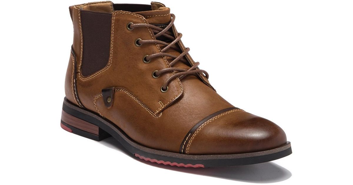 steve madden kontac leather cap toe boot