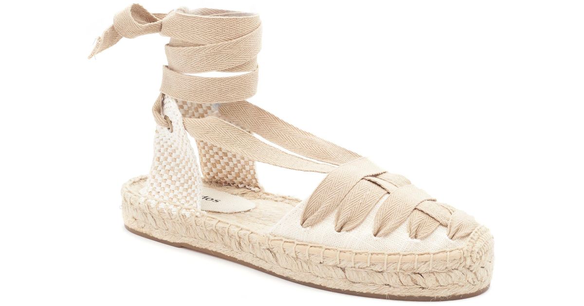 Soludos Luella Lace-up Espadrille Sandal in Natural | Lyst