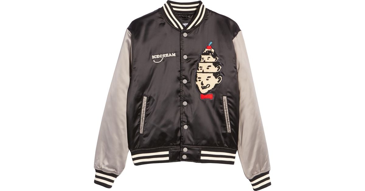 Ice Cream Hoodini Varsity Jacket in Black for Men Lyst