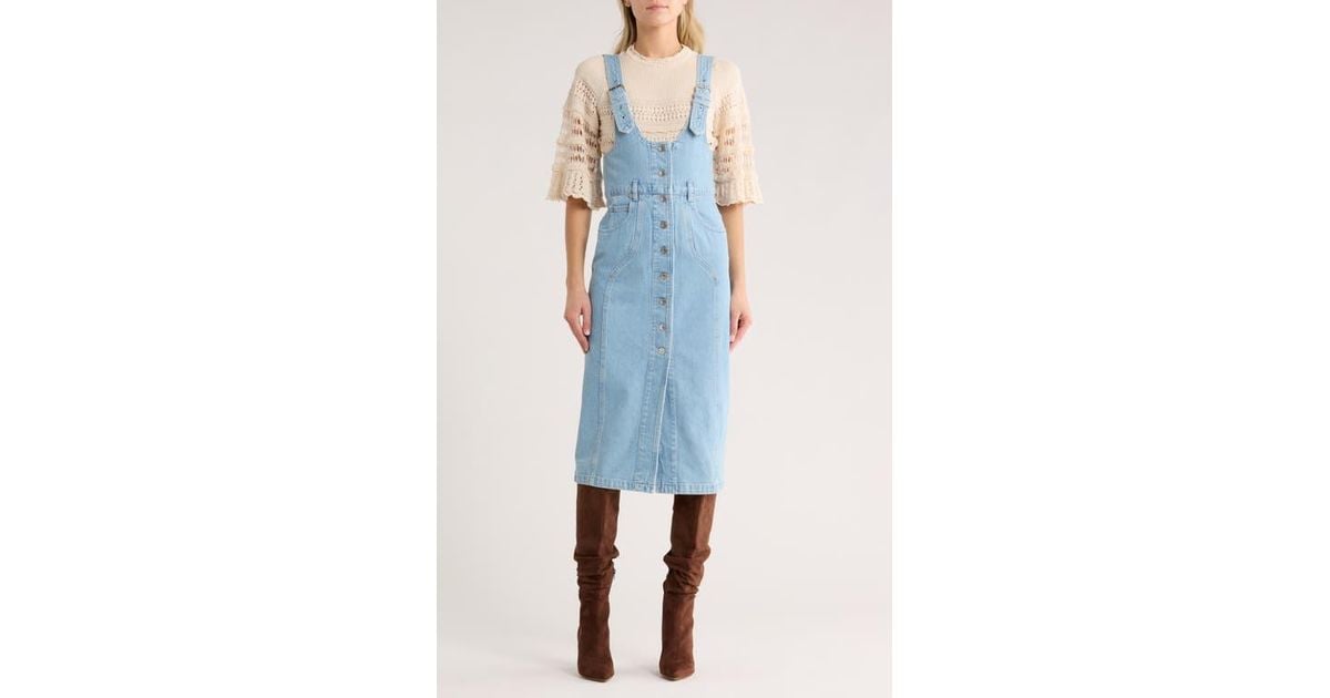 Isabel Marant Filipine Pinafore Denim Dress in Blue | Lyst
