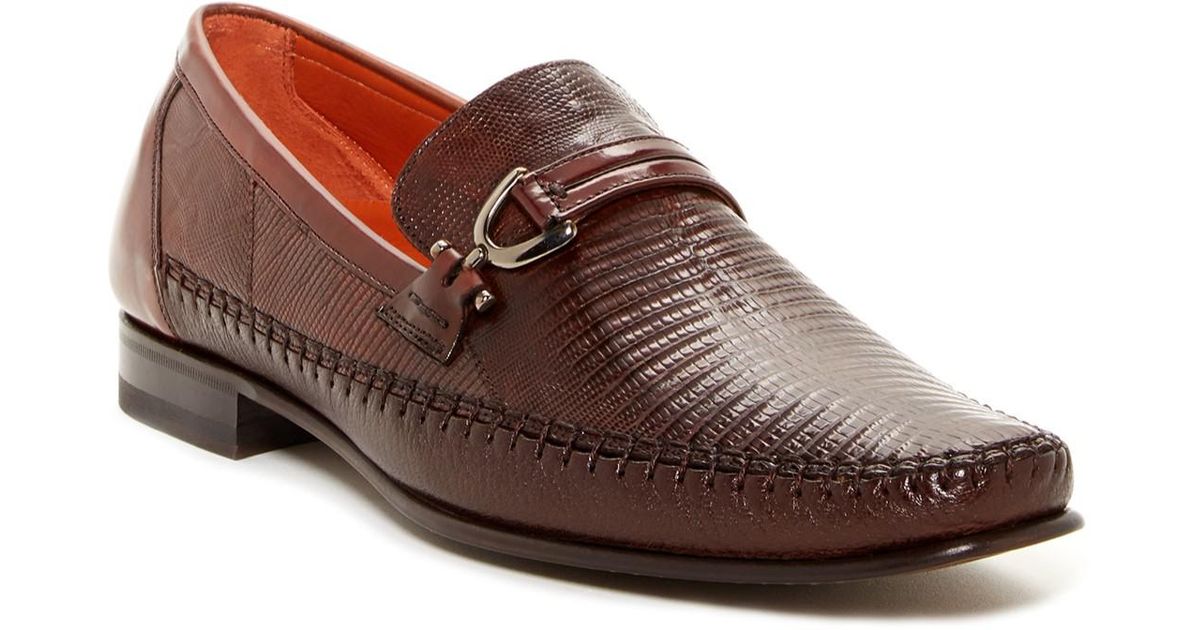 mezlan genuine lizard moccasin loafer