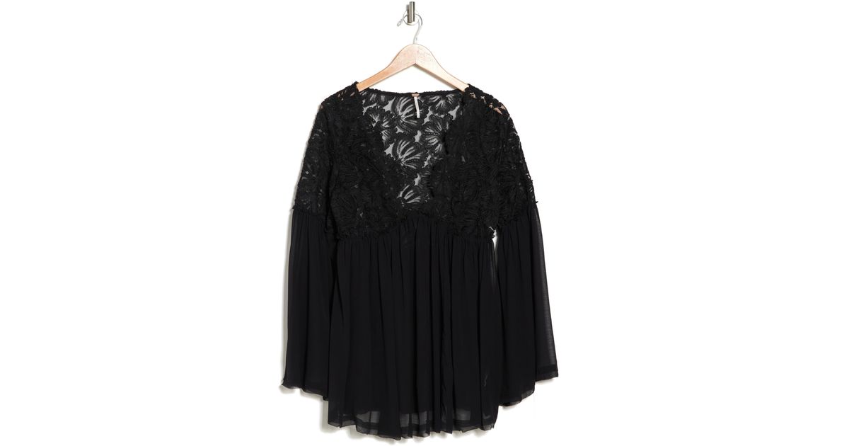 Free People Magdalene Babydoll Tunic in Black | Lyst