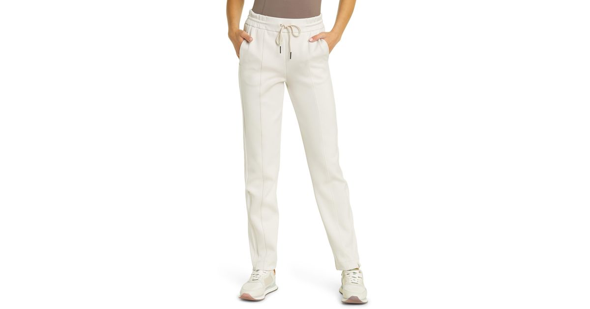 Zella Side Step High Waist Track Pants in Natural Lyst