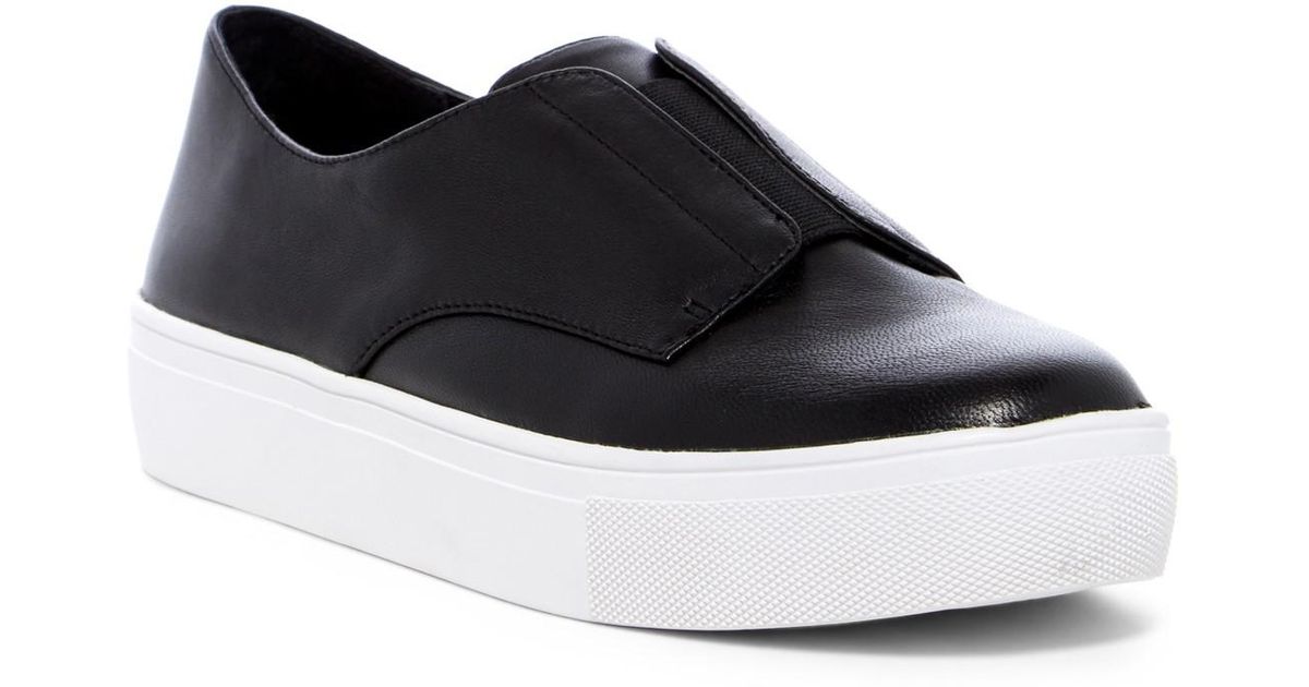 steve madden black platform slip ons