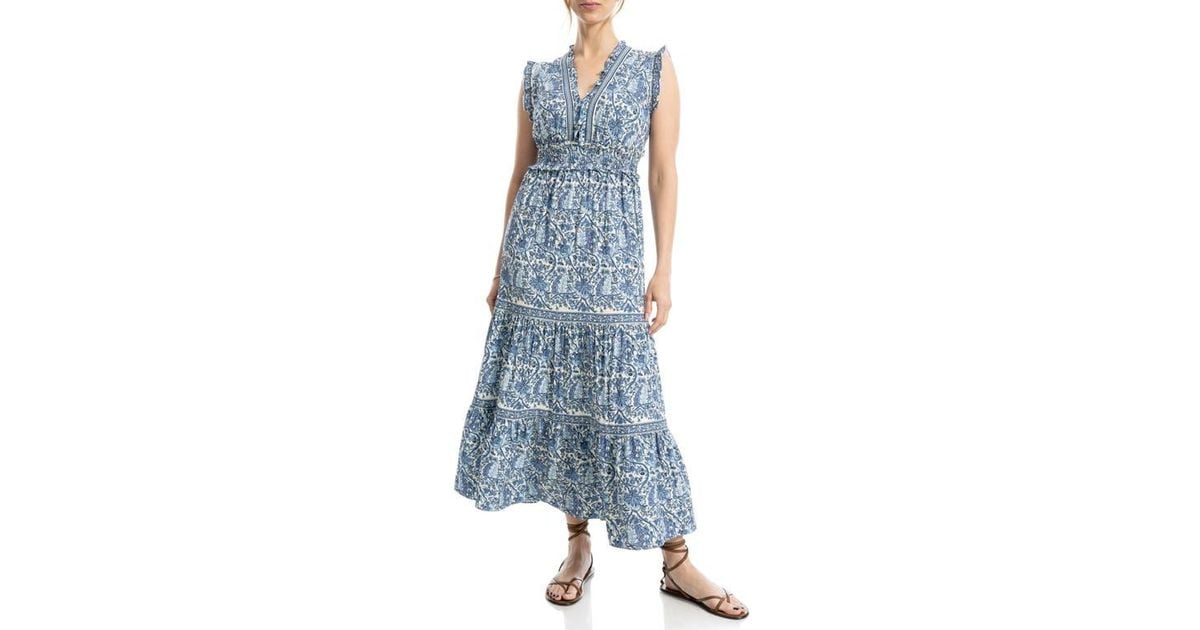 chinese dress ladies Max Studio Women's Crepe Flutter Sleeve Smocked Maxi Dress, Red at Amazon  Women's Clothing store