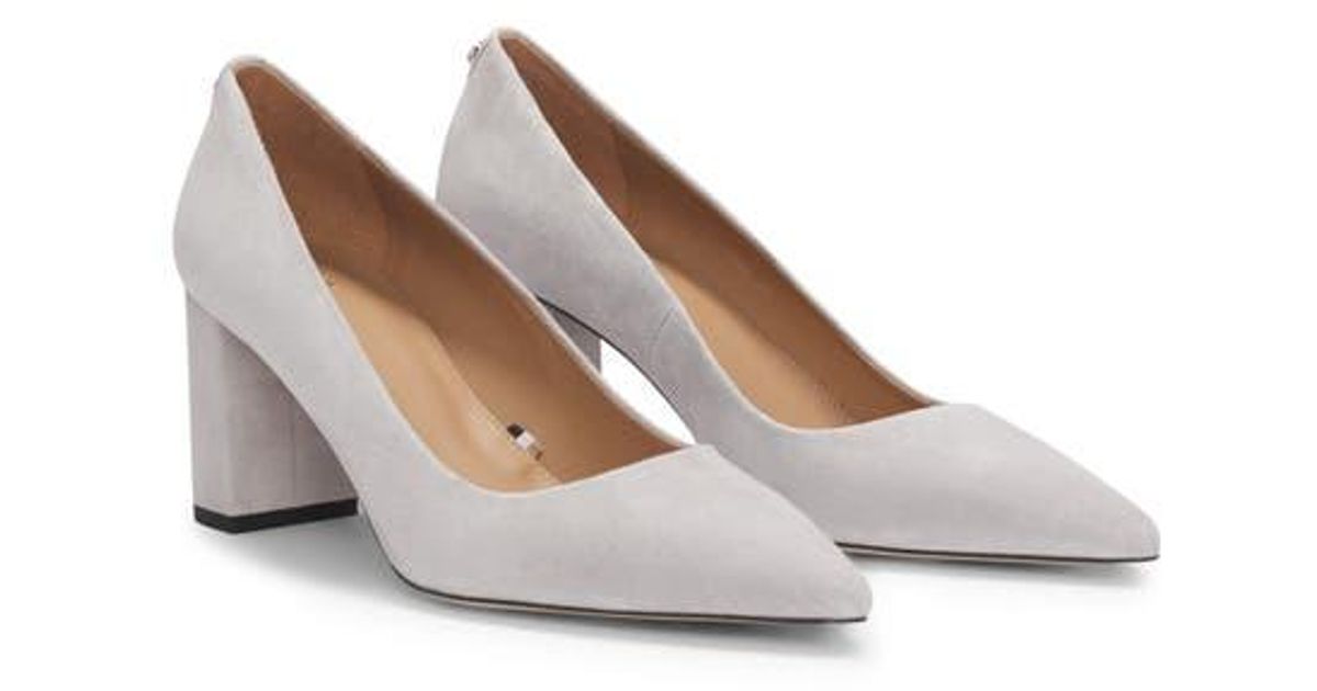 BOSS Janet Pointed Toe Pump in White | Lyst