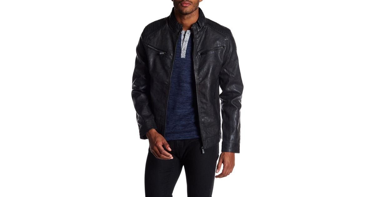 indigo star leather jacket