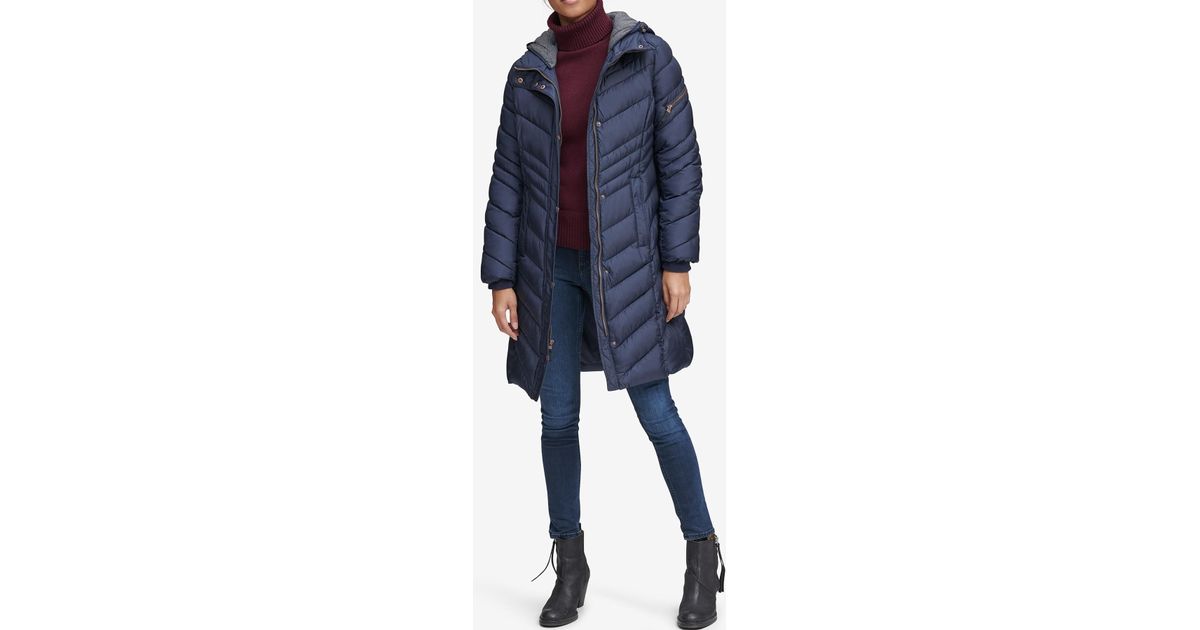 Andrew Marc Blue Odessa Slim Puffer Jacket