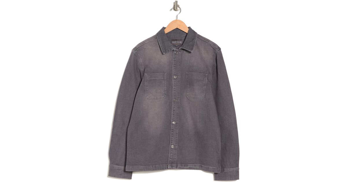 Slate & Stone Denim Workwear Jacket In Light Grey Stonewash At ...
