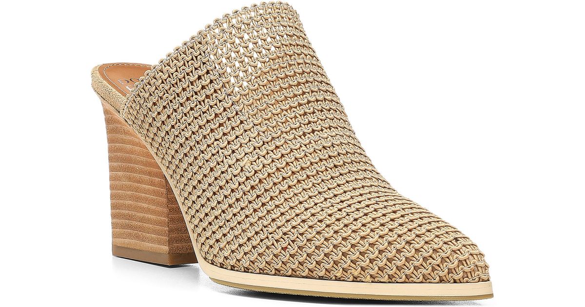 Donald J Pliner Vamia Block Heel Mule in Natural | Lyst