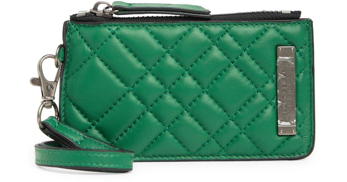 Kurt Geiger Card Holder Wallet With Strap in Green Lyst