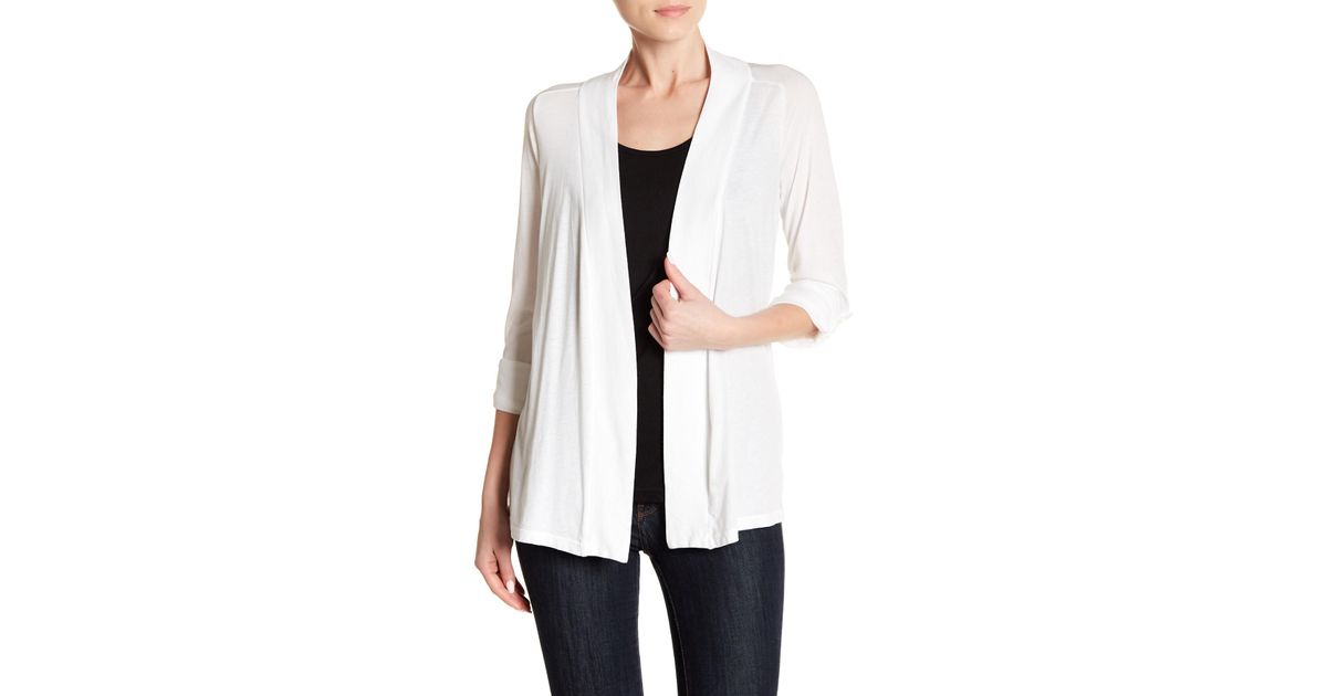 white jersey cardigan