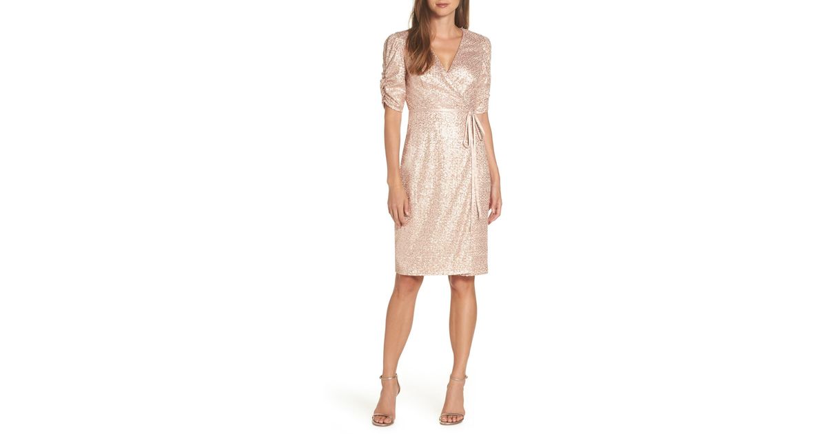 eliza j sequin wrap gown
