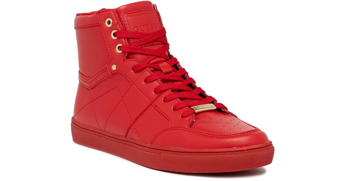 guess red high tops