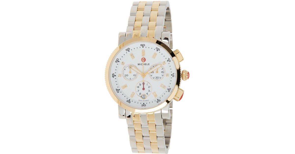 Michele Diamond Accent Twotone Sport Sail Watch in Metallic Lyst