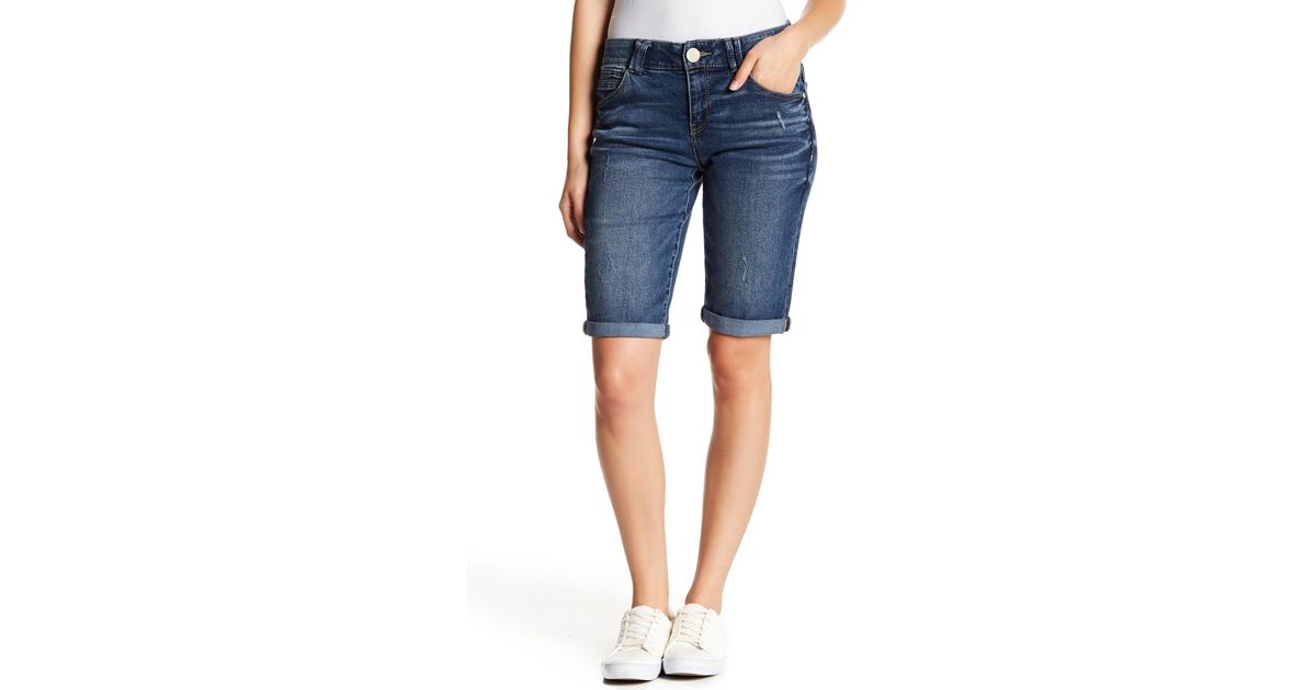petite denim bermuda shorts