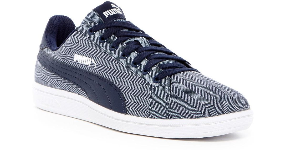 PUMA Smash Herringbone Sneaker in Blue for Men | Lyst