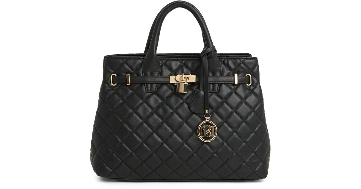 Badgley Mischka Large Diamond Quilted Tote Bag in Black Lyst