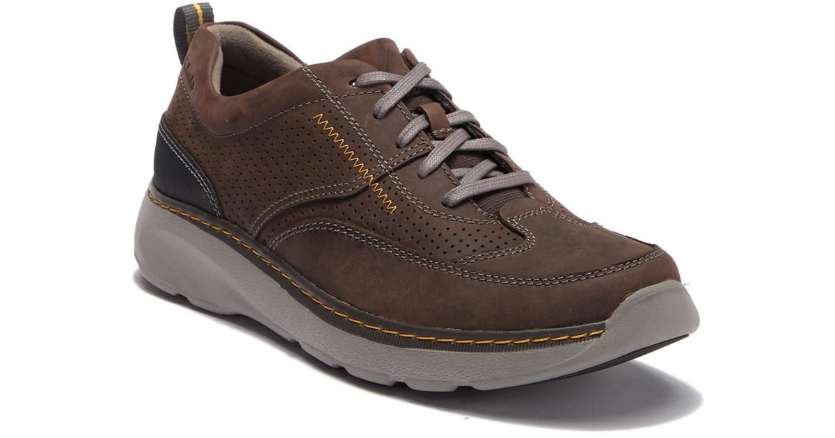 Clarks Charton Mix Leather Sneaker in Dark Brown (Brown Clarks Charton Mix Leather Sneaker in Dark Brown (Brown