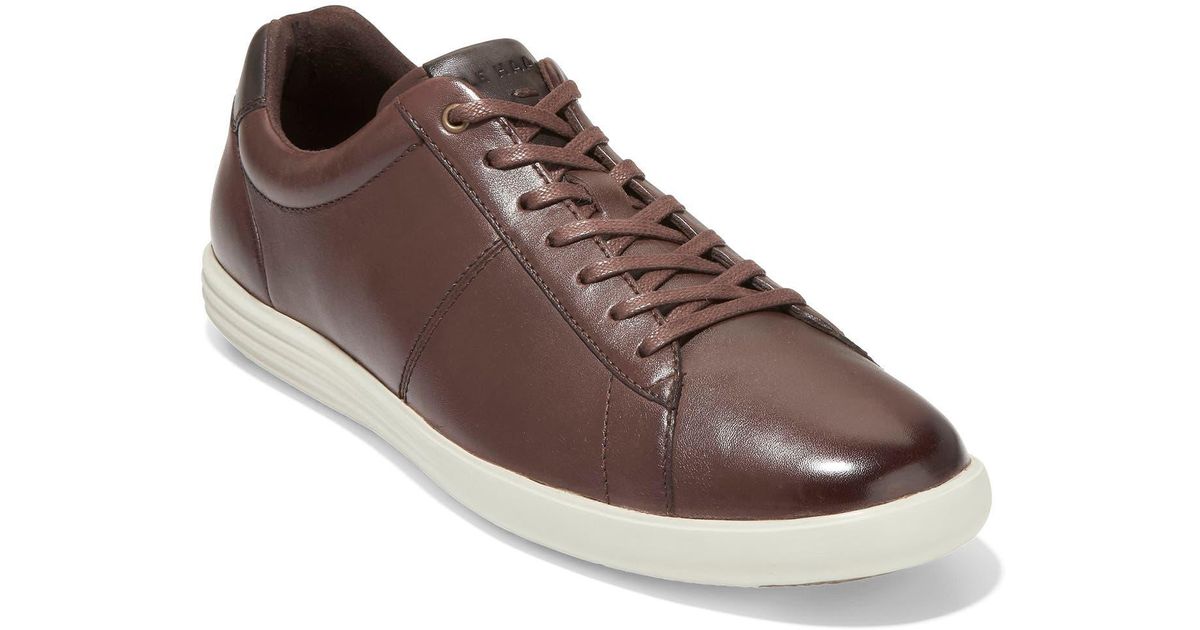 Cole Haan Leather Reagan Sneaker In Chestnut/dark Brown/ivory At ...