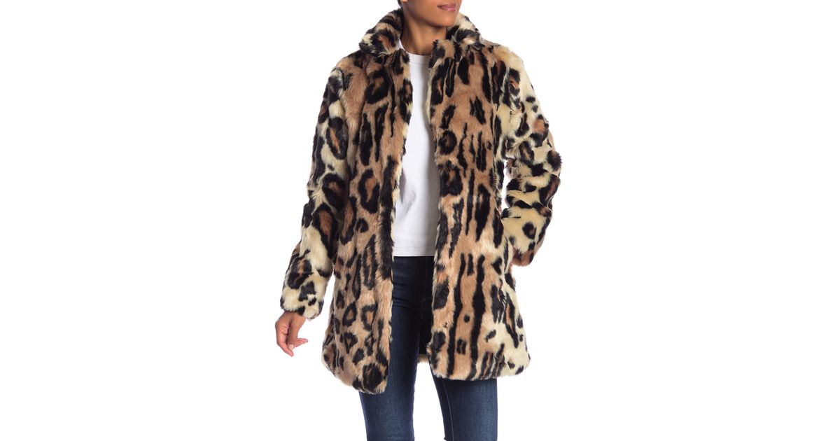 Jessica simpson leopard faux fur clearance coat