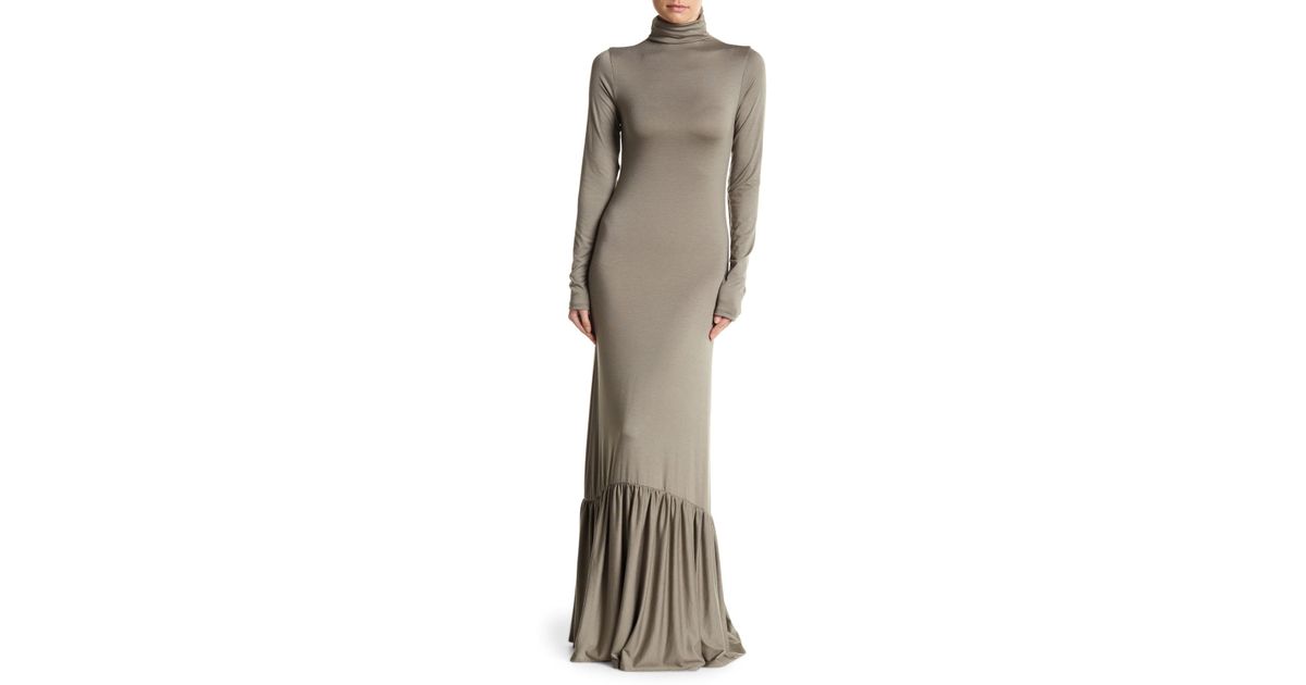 Go couture long sleeve turtleneck maxi dress Clearance