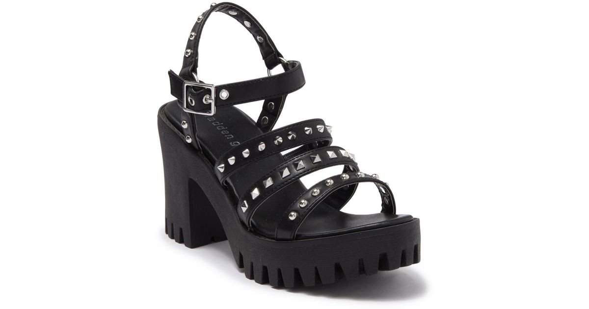 Madden Girl Sassy Studded Platform Heeled Sandal in Black Lyst