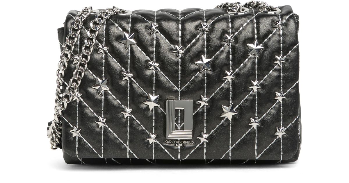 Karl Lagerfeld Lafayette Star Studded Shoulder Bag In Black Star At
