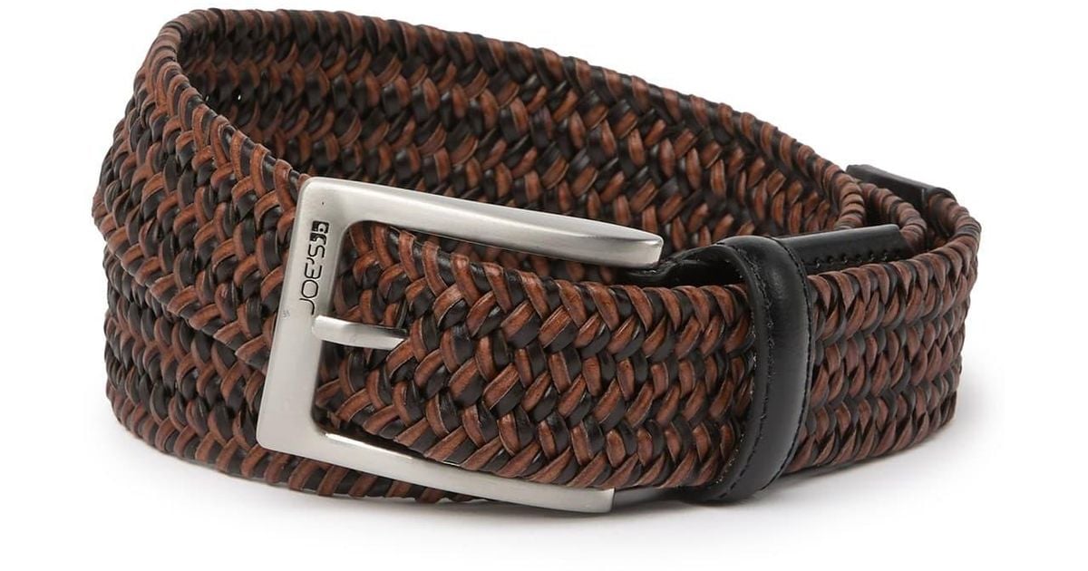 Joe's Jeans Leather Stretch Weave Belt in Black for Men Lyst