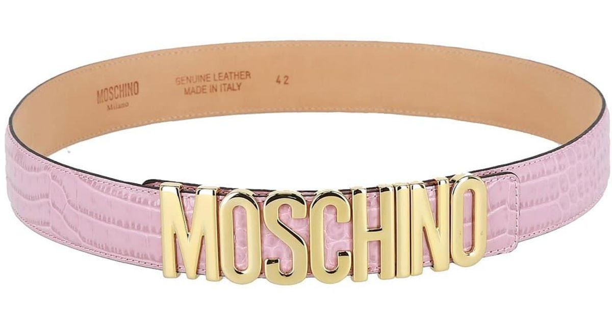 moschino thick leather logo belt
