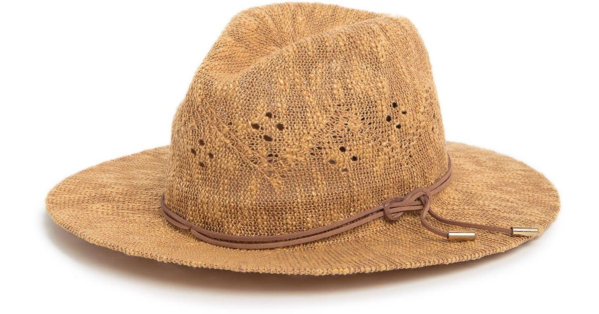 Vince Camuto Nubby Packable Panama Hat In Tan At Nordstrom Rack in
