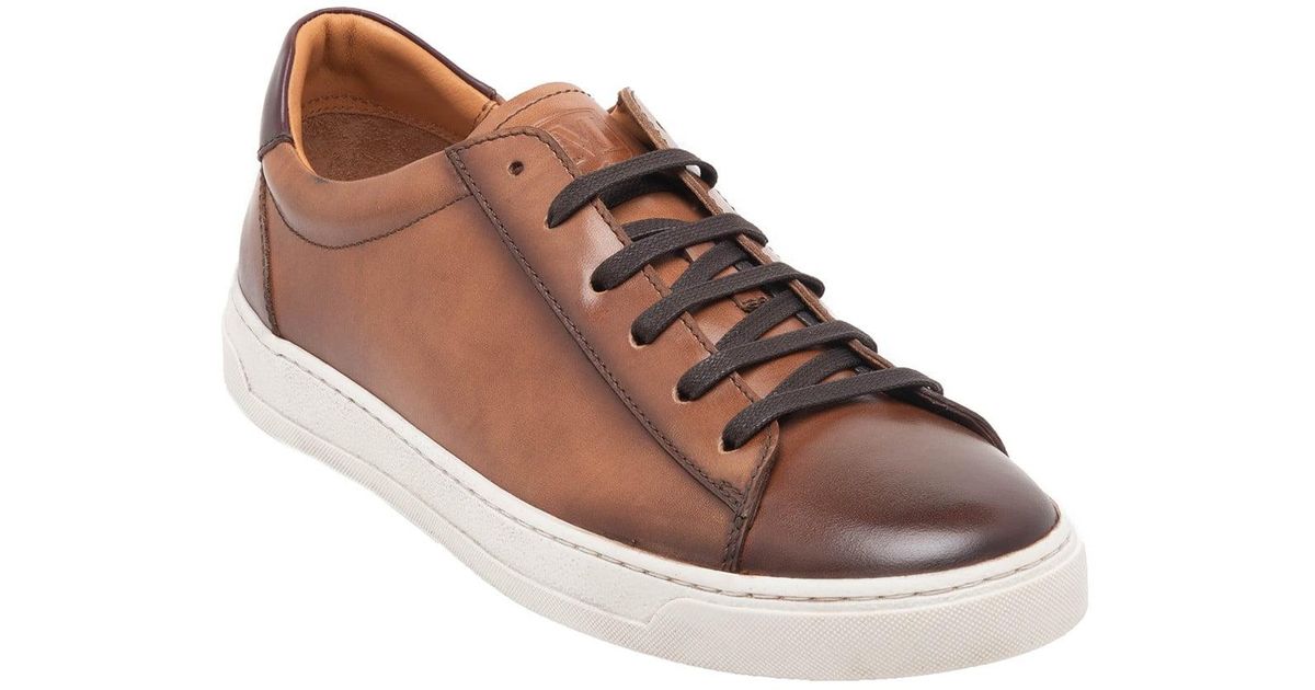 Bruno Magli Diaz Leather Sneaker In Cognac Brown For Men Lyst